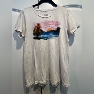 J. Crew White and Pink Collector Tee